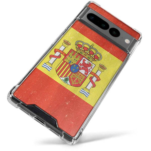 Spain Flag Distressed Google Pixel 7 Pro Clear Case